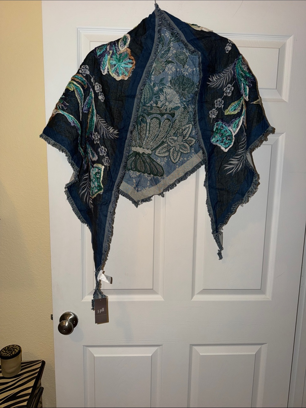 J-Jill Scarf in Navy Floral Pattern